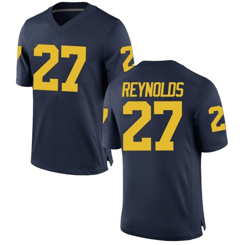 Hunter Reynolds Michigan Wolverines Youth NCAA #27 Navy Game Brand Jordan College Stitched Football Jersey RXC8754XH
